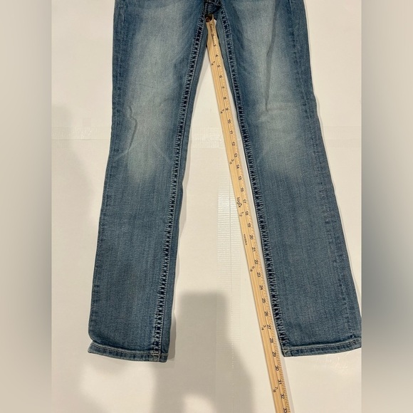 Miss Me Jeans Mid Rise Straight 27 Medium Wash Rhinestones Sparkle Butto… - Picture 12 of 14